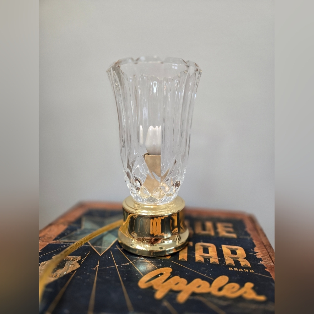 Elegant Glass Lamp with Gold Base